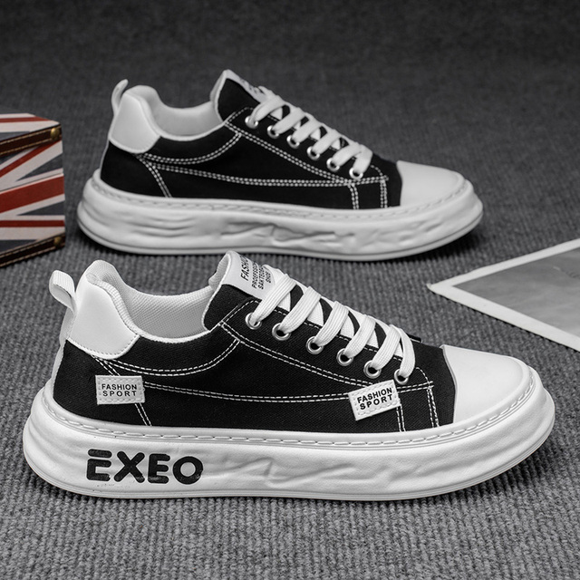 M7771 Canvas Men's Shoes Summer Breathable Casual Low-top Flat Shoes Fashionable Trendy Versatile Student Sports Canvas Shoes.