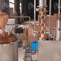 200 Liter 4-platen semi-automatische watergekoelde fruitwijn distilleerketel koperen refluxkolom brandewijn wodka whisky productiemachine