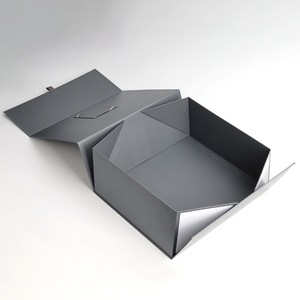 Caja de Regalo Plegable de Cartón Rígido Gris con Diseño de Cierre Automático, Empaque Personalizado - Product Image 5