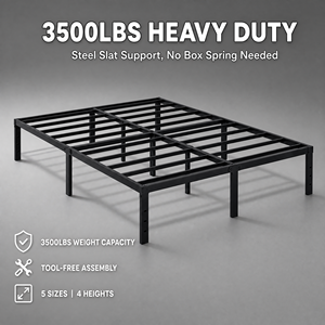 Modern Full-Size Portable Double <strong>Adjustable</strong> Foldable Home Bedroom Metal <strong>Bed</strong> <strong>Frame</strong> - Product Image 1
