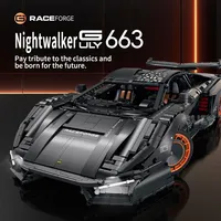 Guly 10663 MOC City 1:8, Kits de Modelos de Superautos Creativos, Bloques de Construcción de Autos Deportivos, Auto de Carreras para Adultos, Regalos, Conjuntos de Bloques de Construcción