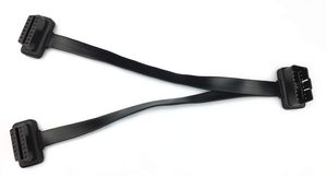 Connettore OBD 2 1ft/30cm basso profilo 26AWG in rame flessibile per autoveicoli cablaggio doppio femmina 16pin maschio sicuro GPS tutto OBDii - Product Image 2