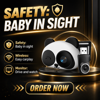 Adaptor Monitor Bayi Kamera Mobil Portabel Wireless CarPlay Bahan ABS/PC untuk Kursi Belakang