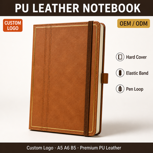 Carnet en cuir personnalisable A5 <span class=keywords><strong>A4</strong></span> A6, couverture rigide, reliure cousue, ligné, 100 feuilles, logo gaufré, écologique, cadeau, OEM - Product Image 1
