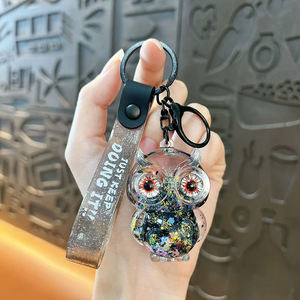 Creative Acrylic Cartoon <strong>Owl</strong> <strong>Keychains</strong>-Eco-friendly Fashion Trend Liquid LiuSha Oil-Filled Bag Charms | Cute Small Gifts - Product Image 6