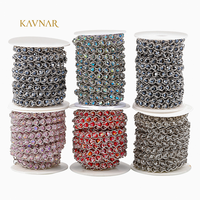 Chaîne à billes en acier inoxydable KAVNAR, perles facettées colorées de 8 mm pour colliers, bracelets et vêtements DIY, vente en gros