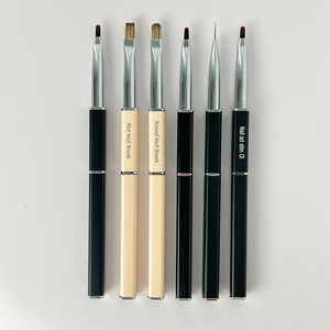Pinceaux à ongles avec manche en métal personnalisé, poils en nylon, pinceau pour peinture au gel UV pour salon de manucure - Product Image 1