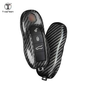 Funda para <span class=keywords><strong>llave</strong></span> de coche de fibra de carbono t-carbon para <span class=keywords><strong>Macan</strong></span> Panamera Keys Interior Auto accesorio de estilo de moda - Product Image 4