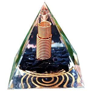 Bán buôn rõ ràng thạch anh điểm Obsidian năng lượng orgone organite kim tự tháp nhựa polyester pha lê Thủ công mỹ nghệ cho Thiền Định tâm linh