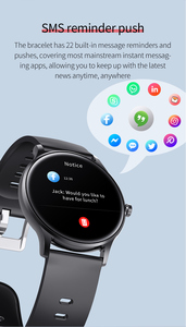 S33 สมาร์ทแบนด์ หน้าจอ TFT ตรวจวัดอัตราการเต้นของหัวใจ ติดตามการออกกำลังกาย สำหรับ <span class=keywords><strong>iPhone</strong></span> และ Android (<span class=keywords><strong>IP67</strong></span>) ควบคุมระยะไกล แจ้งเตือนสายเรียกเข้าและข้อความ - Product Image 6