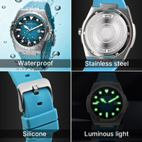 Montre à quartz pour homme en silicone noir et saphir, prête à l'exportation, fabricant OEM, emballage personnalisé, vente en gros, Herren Uhren Montre Homme