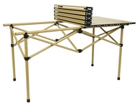 Table de pique-nique de camping pliante en aluminium portable extérieure de haute qualité, table de camping pliante avec grands sacs de rangement et de transport