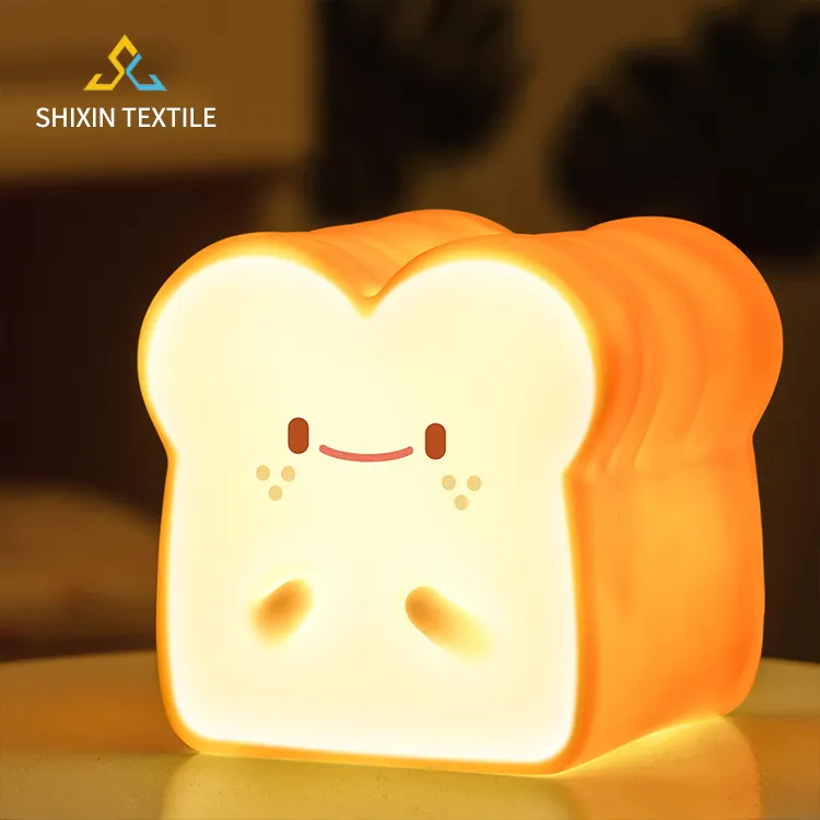 Lampe de nuit LED avec bois Rechargeable par USB Décoration portable pour chambre à coucher Toast Bread Kids Nursery