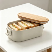 Boîte à lunch en PP de qualité alimentaire de grande capacité de 700ml, boîte à bento avec couvercle en bambou pour employés de bureau et étudiants, boîte à lunch extérieure portable