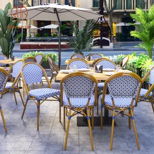 3D Design Commercial Restaurant Furniture Outdoor Garden Wooden Restaurant Fast Food Cafe Tables And Chairs Set