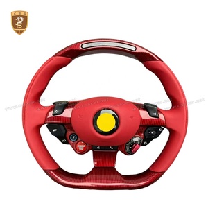 Volante de Fibra de Carbono Seca con LED para <span class=keywords><strong>Ferrari</strong></span> 458 488 F8 812 GTC4 California California T <span class=keywords><strong>FF</strong></span> F12, Accesorios Interiores para Auto - Product Image 5