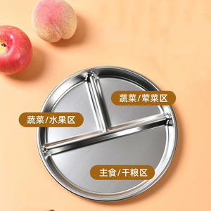 สแตนเลสแผ่นกลมที่มีช่อง, ของใช้ในครัวเรือน, <span class=keywords><strong>จาน</strong></span>เด็ก, แผ่นสามช่อง - Product Image 3