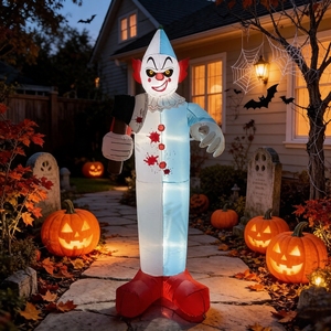Decoración Inflable de Payaso Terrorífico con Hacha de 7 Pies, Iluminada, para Jardín Exterior, Resistente al Agua, Precio de Fábrica, Gran Venta - Product Image 2