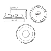 Driver Speaker Neodymium Full Range XDEC 50mm 2 Inch untuk Alarm Mobil dan Audio Periklanan
