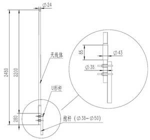 Tăng cao 8.5dbi ngoài trời sợi thủy tinh Omnidirectional <span class=keywords><strong>Antenna</strong></span> Walkie Talkie <span class=keywords><strong>VHF</strong></span> 134 ~ 173MHz cơ sở trạm <span class=keywords><strong>Repeater</strong></span> Kanglong 0.5 Wát - Product Image 2