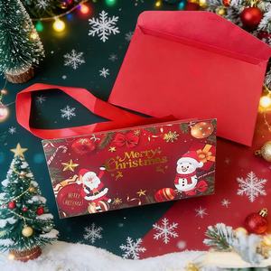 Enveloppe surprise pliable en papier écologique réutilisable pour décoration de Noël, portefeuille cadeau de Noël, carte de vœux - Product Image 4