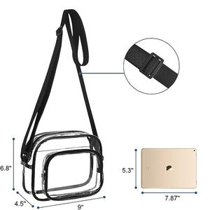 Sac bandoulière transparent personnalisé BSCI, élégant et approuvé pour les stades, idéal pour les concerts - Product Image 2