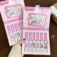 Ensemble de 6 rouges à lèvres liquides mats Sweet Milk Velvet Lip Mud, longue tenue, anti-transfert, avec un design mignon de dessin animé