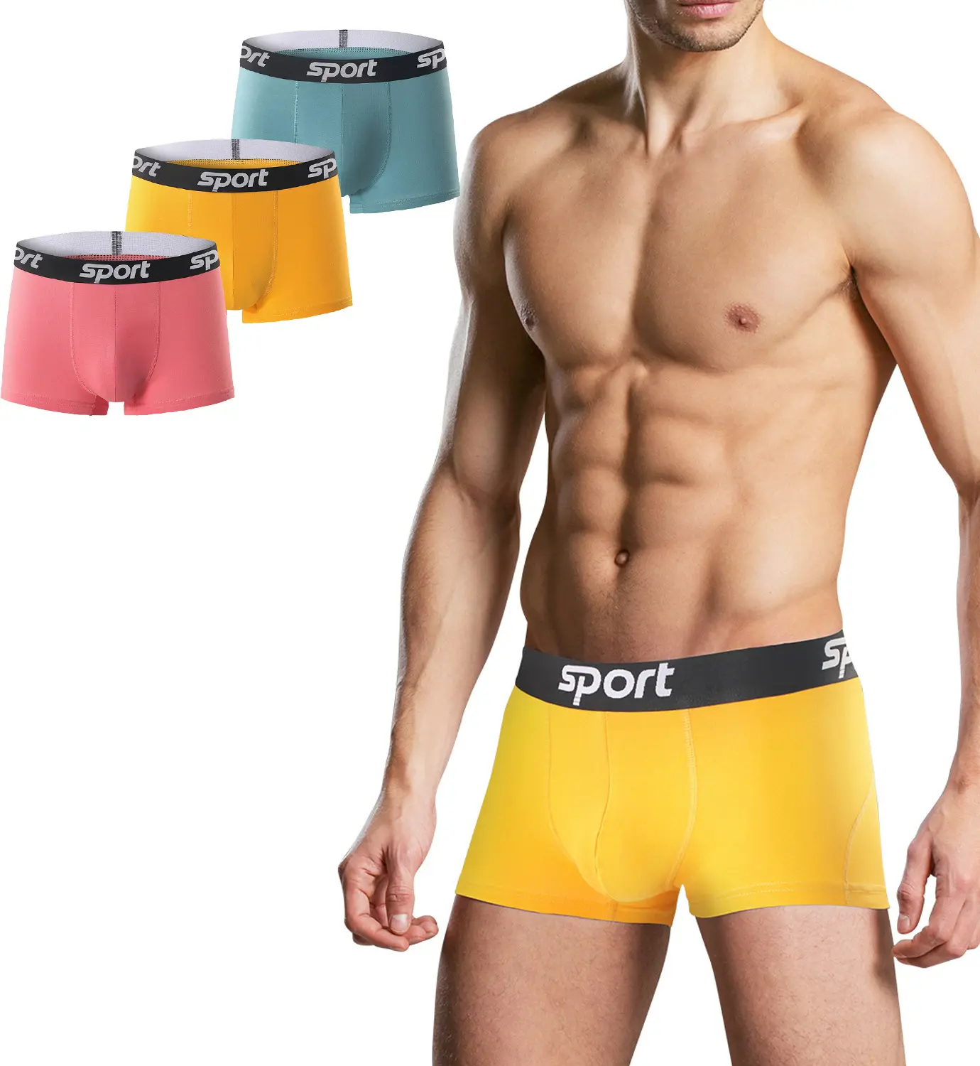 OEM Customize Knit Boys Children's Man's Designer Polyester Ice Silk Cotton 100% Underwear Shorts Boxer Briefs For Men