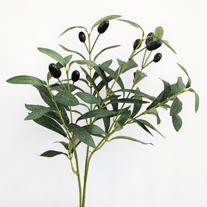 Handmade nhân tạo Olive cây cây xanh chi nhánh 8 đầu 4 đầu Faux Olive chi nhánh trái cây cho trang trí nội thất - Product Image 6