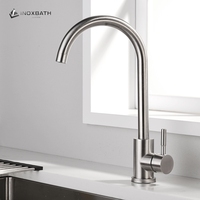 Robinet de cuisine moderne monocommande à poser en acier inoxydable 304 brossé, avec capteur sans contact et cartouche céramique à débit contrôlé