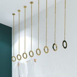 Idee per nuovi prodotti espositori per negozio di abbigliamento negozio appendiabiti stand boutique gold clothing wall rack - Product Image 3
