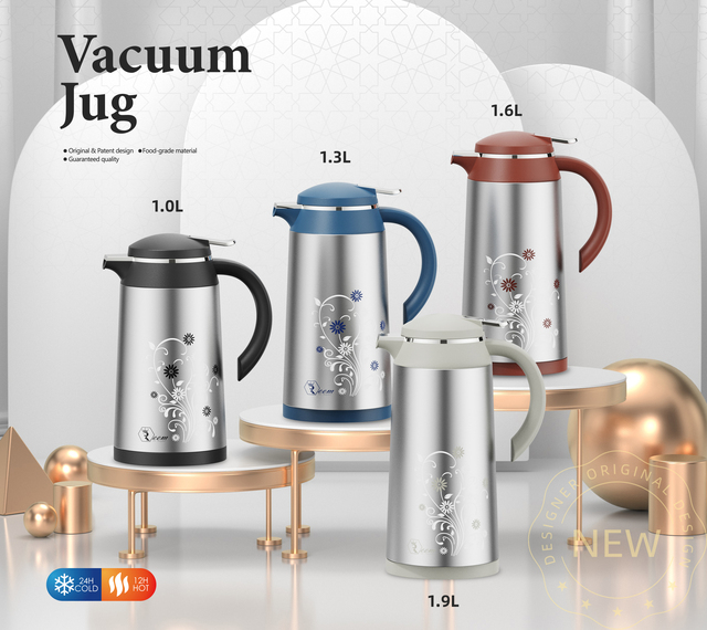1900ML Stock for Sale Coffee Pot Vacuum Jug PP Metal Body Glass Refill Business Gifts Classic Style 6-12 Hours Thermal