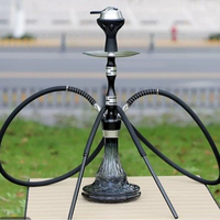 Chicha arabe de taille moyenne, ensemble de chicha en alliage d'aluminium à double tuyau (kit complet) idéal pour les bars, les KTV et les boîtes de nuit