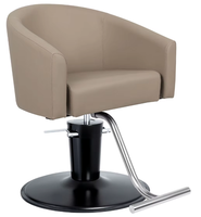 Fauteuil de Barbier Doré en Cuir Beige Haute Densité - Mobilier de Coiffure Haut de Gamme pour Coiffeurs Exigeants