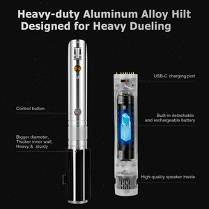 โรงงานผลิตไลท์เซเบอร์ <span class=keywords><strong>Anakin</strong></span> <span class=keywords><strong>Skywalker</strong></span> ขายส่งโดยตรง ไฟ LED ดาบโลหะ ดรอปชิปปิ้งสำหรับผู้จัดจำหน่าย ตัวแทนจำหน่าย ขายส่ง OEM Damiensaber - Product Image 4