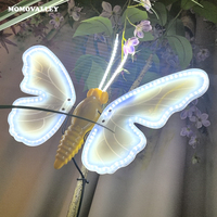 Momovalley - Decoración Navideña Impermeable de 40 cm con Luces LED de Mariposas en Movimiento, Simulación Dinámica