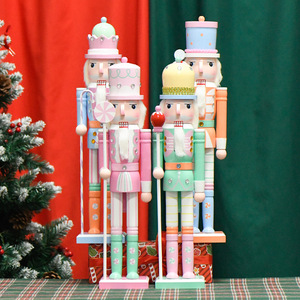 YUELIAN YL-031002 50 CM Soldat Casse-Noisette de Noël Moderne en Bois Massif, Figurine Décorative d'Intérieur Sérigraphiée SiYL - Product Image 3