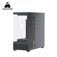 Boîtier de jeu personnalisé AntarcChill avec logo noir, compatible E-ATX ATX, refroidissement par eau 360, double compartiment, USB3.0, faible MOQ