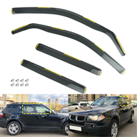 1 ensemble de 4 pare-soleil de fenêtre de voiture, pare-brise coupe-vent, déflecteurs de vent et de pluie en plastique pour BMW X3 E83 2003-2010