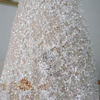 Robe de mariée DELACE JZQ de luxe en dentelle lourde perlée avec broderie florale, perles, sequins et tissu en maille pour mariages
