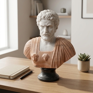 Décoration d'intérieur personnalisée pour la maison : Sculpture en <span class=keywords><strong>pierre</strong></span> de femmes et hommes célèbres, Art en marbre, Bustes de table en marbre, Statues - Product Image 4