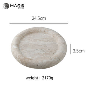 Plateaux de service en marbre beige <span class=keywords><strong>travertin</strong></span> pour la décoration de la maison, vente en gros personnalisée - Product Image 4