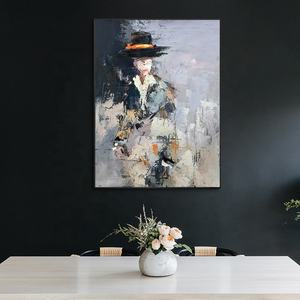 <span class=keywords><strong>Peinture</strong></span> à l'huile sur toile de Figure blanche et noire peinte à la main, <span class=keywords><strong>Portrait</strong></span> masculin abstrait <span class=keywords><strong>moderne</strong></span>, <span class=keywords><strong>peinture</strong></span> murale pour décoration de salon - Product Image 3