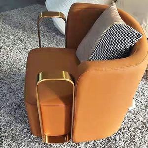 Modern Fabric Lounge Swivel <b>Armchair</b> Luxury Gold Metal Frame Velvet Single Sofa Chair for Living Room Furniture - Product Image 3