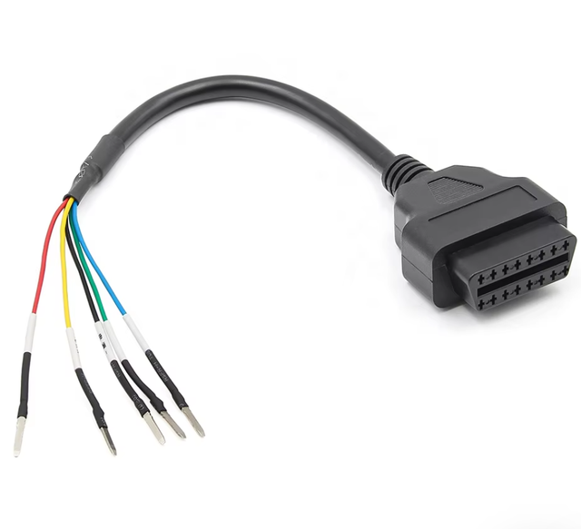 CTobd 16Pin J1962 OBD2 Female Connector Open OBD Cable Adapter DIY Extension Universal Fit 12V 9W