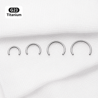 Barre Courbe en Titane G23 F136 16G 1.2mm avec Filetage Interne 0.9mm pour Piercing Corporel 6-12mm