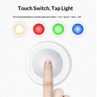 Luz Nocturna LED de 16 Colores, Material de PC, con Sensor Táctil, Cambio Rápido de Color, Control Remoto, Funciona con Batería, para Sala de Estar