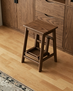 Silla de Comedor con Respaldo en Arco de Roble Natural, Asiento Acolchado de PU Negro Brillante Impermeable, Patas Cónicas de Madera Maciza, Silla Minimalista para Cocina - Product Image 2