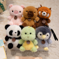 Vente en gros de mini porte-clés en peluche 12cm jouets canard en peluche jouets porte-clés renard paresseux éléphant porte-clés en peluche