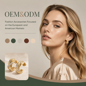 Boucles d'oreilles créoles torsadées en laiton plaqué or avec zircon, OEM/ODM, vente en gros personnalisée, bijoux élégants pour femmes - Product Image 1